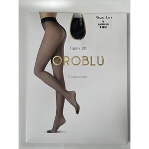 OROBLU Component Tights 20 Riga Lux Size M Black/ Silver Back Seam
